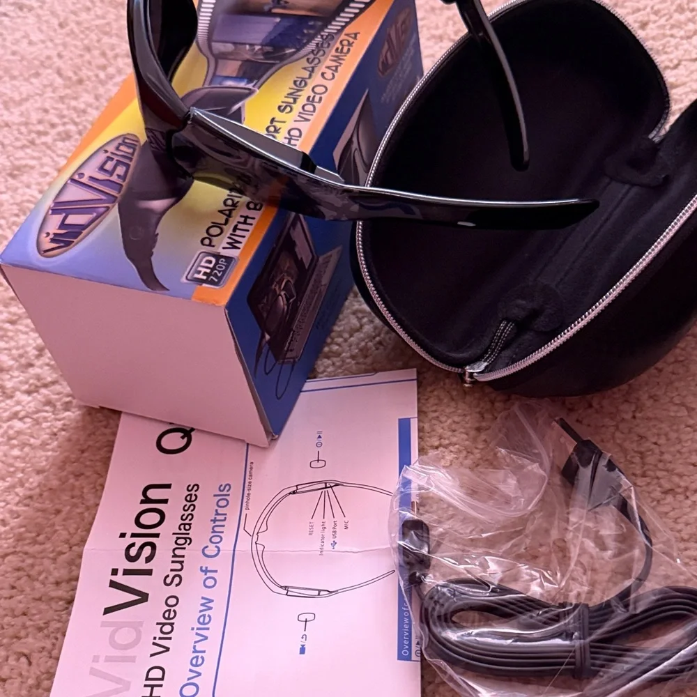 Black Polarized Sport Sunglasses with HD Camera